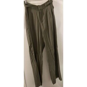 HEARTLOOM Women’s Khaki SZ L High Rise Cuffed Pants Pants Pockets Acrylic Cotton